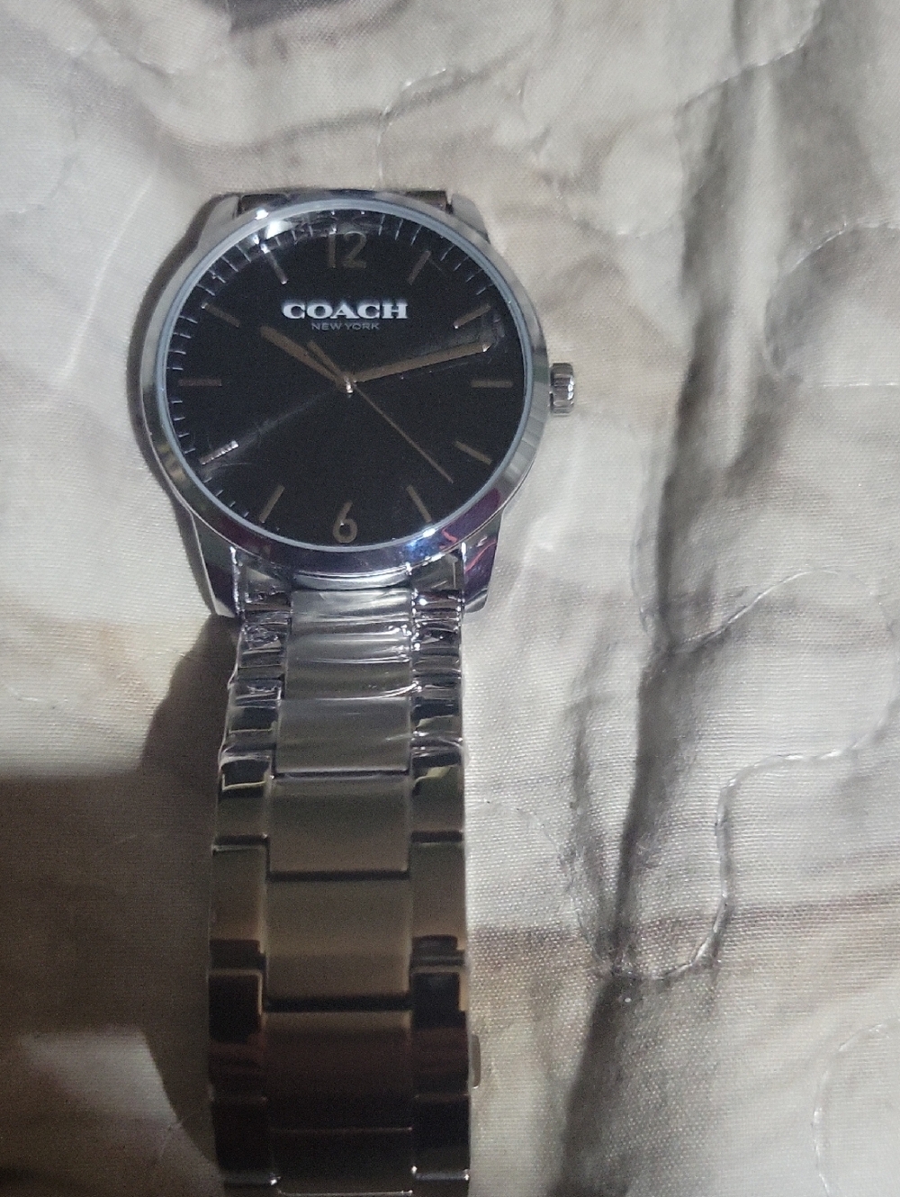 Coach Silver Stainless Steel Watch with Black Dial